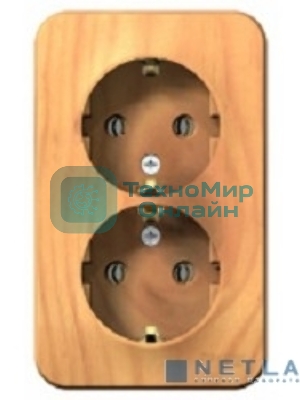 Розетка 2-ая с/з. без шторок 16А, 250 В, изолир. пластина SE Blanca наруж Ясень