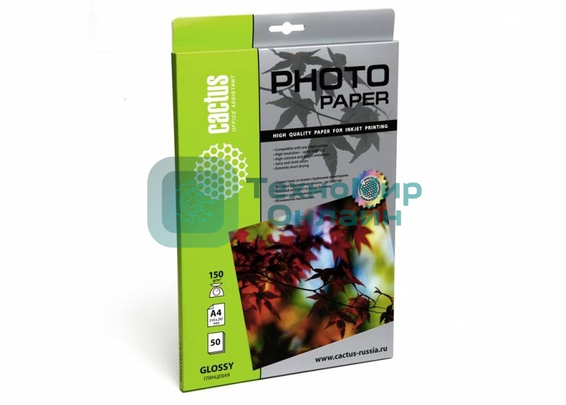 Фотобумага Cactus CS-GA415050 глянцевая А4 150 г/м2 50 листов