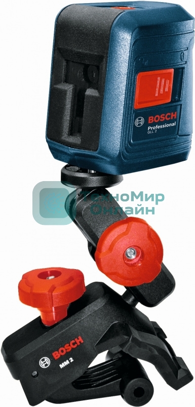Лазерный нивелир Bosch GLL 2+MM 2 (0601063A01) лазерный крест дальность:10м± 0,5мм/м