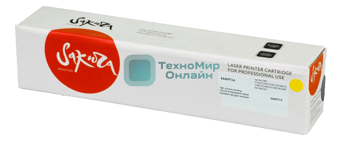 Картридж Sakura 44469714 для OKI C310/C330/C510/C530/MC351/MC352/MC361/MC362/MC561/MC562, желтый, 2000 к.