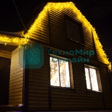 Гирлянда Neon-night Айсикл (бахрома) светодиодный, 4,8 х 0,6 м, прозрачный провод, 230 В, диоды желтые, 176 LED