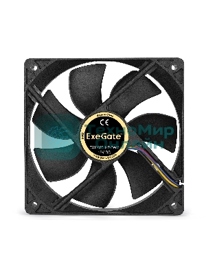 Вентилятор для корпуса ExeGate E12025H4P-PWM черный, 120 мм, 1500 об/мин, 24 дБ, 4 pin