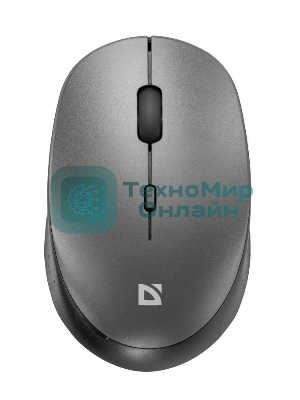 Мышь беспроводная Defender Auris MB-027 серый, 1600 dpi, радиоканал, USB, кнопки - 4