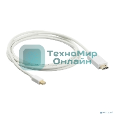 Кабель аудио-видео Buro 1.2v miniDisplayport (m)/HDMI (m) 2м. Позолоченные контакты белый