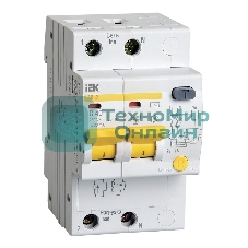 Выключатель автоматический дифференциального тока 2п C 40А 30мА тип AC 4.5кА АД-12 IEK MAD10-2-040-C-030