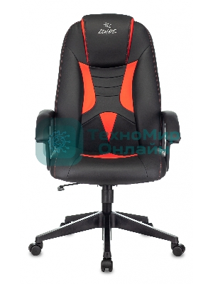 Кресло Zombie 8 черный/красный, экокожа, 120 кг, механизм качания