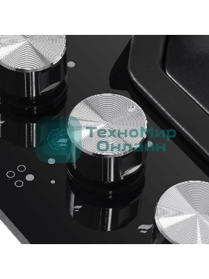 Газовая варочная панель Maunfeld EGHG.64.23CB/G, 4 конфорки, закаленное стекло, черный