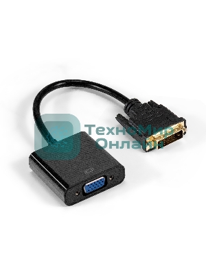 Кабель DVI-D-VGA ExeGate EX-CC-DVID-VGAF-0.2 (25M/15F, 0,2м, позолоченные контакты)