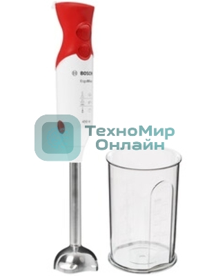 Блендер погружной Bosch MSM64110 белый/красный, 450 Вт, 2 скорости, турбо