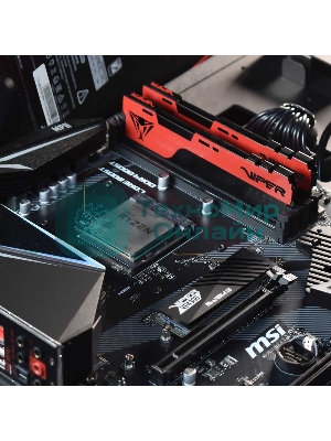Оперативная память Patriot Viper Elite II, DDR4, 16GB (2x8 GB), 3200 MHz, CL18, DIMM, радиатор, красный, черный