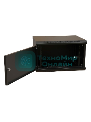 Шкаф коммутационный WRline (WR-TW-0945-SR-RAL9004) настенный 9U 600x450 мм пер. дв. металл 2 бок. пан. 60 кг черный 370 мм 500 мм IP20 сталь