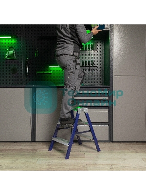 Стремянка двусторонняя Сибртех 3ст стальная