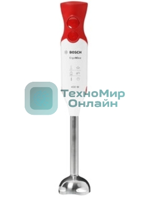 Блендер погружной Bosch MSM64110 белый/красный, 450 Вт, 2 скорости, турбо