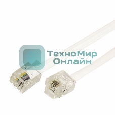 Телефонный шнур Rexant удлинитель RJ-11(6P-4C), длина 3 метра, белый