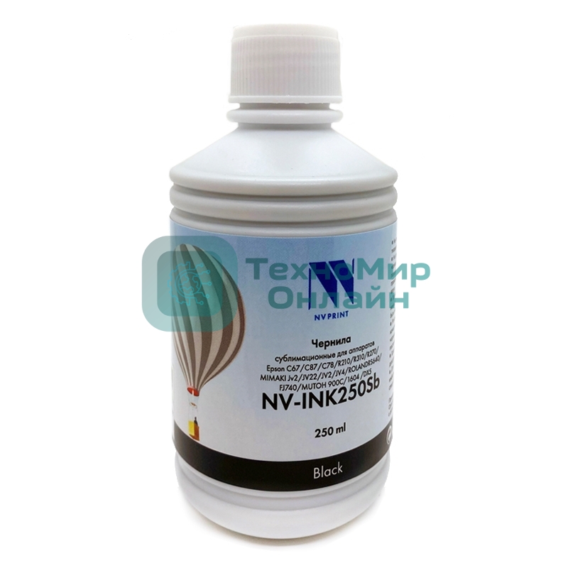 Чернила NVPrint сублимационные NV-INK250 черный Sb для аппаратов Epson C67/C87/C78/R210/R310/R270/MIMAKI JV2/JV22/JV2/JV4/ROLANDRS640/FJ740/MUTOH 900C/1604/DX5 (250мл) Китай