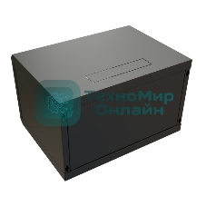 Шкаф коммутационный WRline (WR-TW-0945-SR-RAL9004) настенный 9U 600x450 мм пер. дв. металл 2 бок. пан. 60 кг черный 370 мм 500 мм IP20 сталь