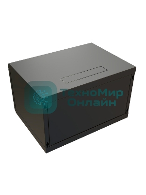 Шкаф коммутационный WRline (WR-TW-0945-SR-RAL9004) настенный 9U 600x450 мм пер. дв. металл 2 бок. пан. 60 кг черный 370 мм 500 мм IP20 сталь