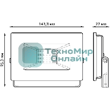 Прожектор светодиодный GAUSS 613527130 LED 30W 2000lm IP65 3000К черный 1/60
