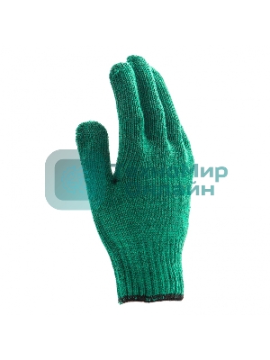 Перчатки трикотажные Сибртех усиленные, гелевое ПВХ-покрытие, 7 класс, зеленые