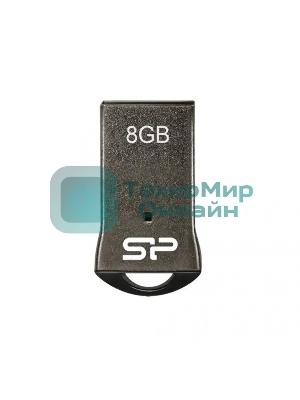 Флешка USB R/W Silicon Power 8Gb Touch T01 SP008Gb,UF2T01V1K USB 2.0 черный/серебристый