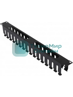 Кабельный органайзер горизонтальный NTSS NTSS-HORGС-1U-(72)-BL односторонний пальцы 1U шир.:19