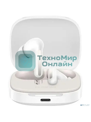 Наушники TWS Xiaomi Redmi Buds 6 белый, внутриканальные, Bluetooth, активное шумоподавление, до 40 ч