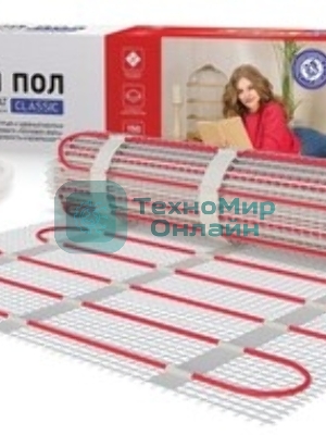 Теплый пол (нагревательный мат) Rexant Classic RNX-11,0-1650 (площадь 11,0 м2 (0,5 х 22,0 м)), 1650 Вт, двухжильный с экраном