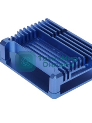 Корпус Qumo Aluminum case with double black fans, Raspberry Pi 4, blue(RS008)