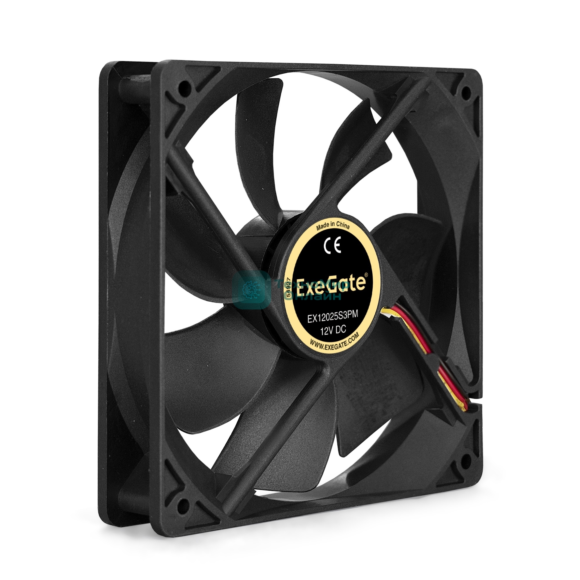 Вентилятор для корпуса ExeGate EX12025S3PM черный, 120 мм, 1500 об/мин, 24 дБ, 3 pin
