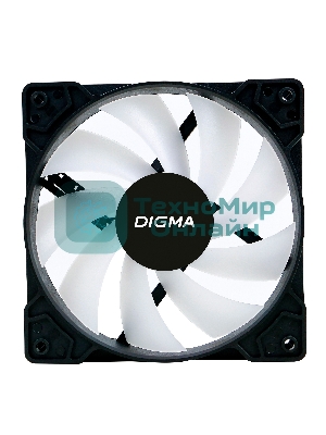 Вентилятор для корпуса Digma DFAN-FRGb1 черный, 120 мм, 1200 об/мин, 23 дБ, 4 pin