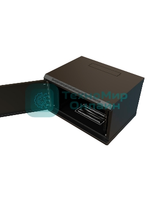 Шкаф коммутационный WRline (WR-TW-0945-SR-RAL9004) настенный 9U 600x450 мм пер. дв. металл 2 бок. пан. 60 кг черный 370 мм 500 мм IP20 сталь