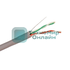 Кабель UTP 2 пары кат.5e Exegate CCA, бухта 305м, серый, PVC