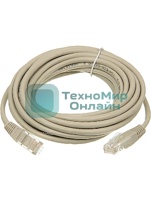Патч-корд LANMASTER UTP RJ-45 (m)-RJ-45 (m) cat.5e 5м серый