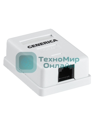 Розетка ITK GENERICA CS2-1C5EU-12-G настенная 49.2x65.5x25.2мм RJ45 ABS белый (упак.:1шт)