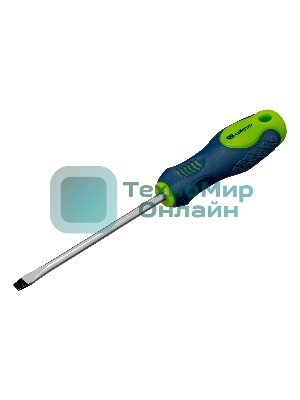 Отвертка Сибртех, SL5,0 х 100 мм, CrV, двухкомпонентная рукоятка