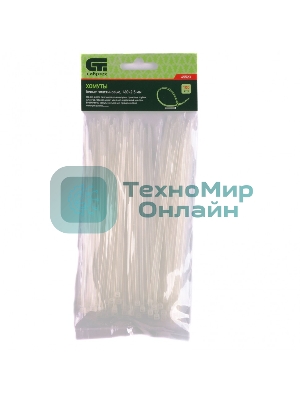 Хомуты Сибртех, 160 х 2,5 мм, пластиковые, белые, 100 шт.