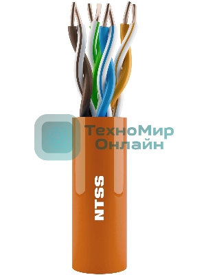 Кабель информационный NTSS NTSS-IN-UTP4-6-LSZH-GY Cat.6 U/UTP 4X2X23AWG LSZH внутренний 305м серый