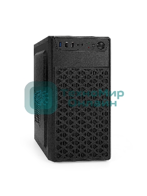 Компьютерный корпус Minitower ExeGate mEVO-7803 (mATX, без БП, 2*USB+1*USB 3.0, HD аудио, черный, 2 вент. 12см с RGb подсветкой)