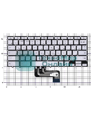 Клавиатура для ноутбука Asus Chromebook C433T серебристая с подсветкой