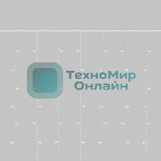 Гирлянда светодиодная Занавес 3х2м 264 LED ТЕПЛЫЙ БЕЛЫЙ прозрачный ПВХ IP44 эффект мерцания 22 нити 12 LED/нить NEON-NIGHT