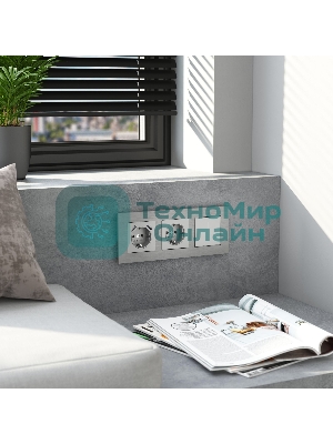 Рамка на 3 поста  AluMax (алюминий) W0033506