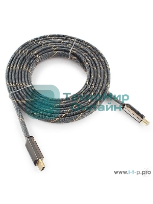Кабель Cablexpert HDMI, серия Platinum, 4,5 м, v2.0, M/M, плоский, позол.разъемы, металлический корпус, нейлоновая оплетка, блистер