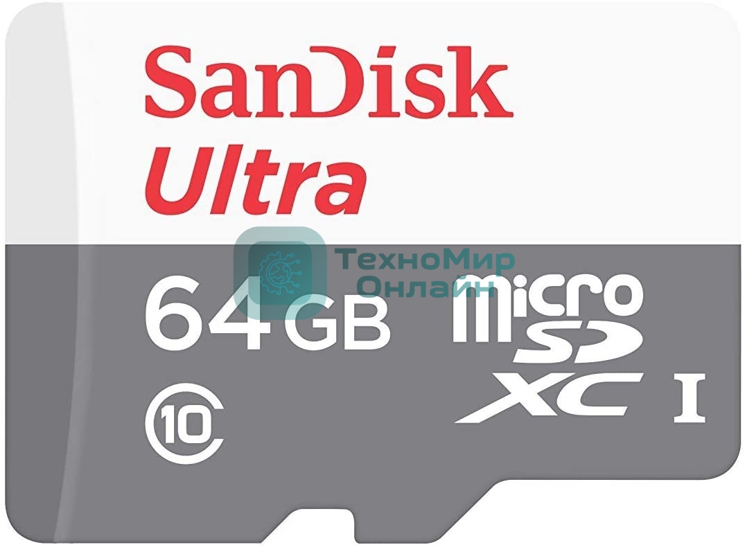 Флеш карта microSD 64Gb SanDisk microSDXC Class 10 Ultra UHS-I 100Mb/s
