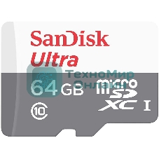 Флеш карта microSD 64Gb SanDisk microSDXC Class 10 Ultra UHS-I 100Mb/s
