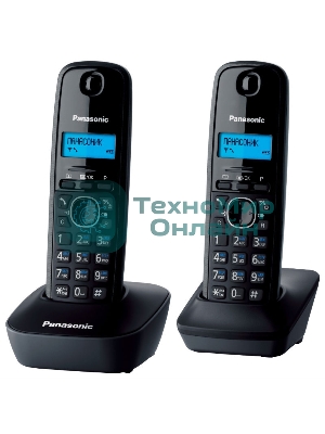 Телефон беспроводной (DECT) Panasonic KX-TG1612RUH (серый) Доп трубка в комплекте,АОН, Caller ID,12 мелодий звонка,поиск трубки