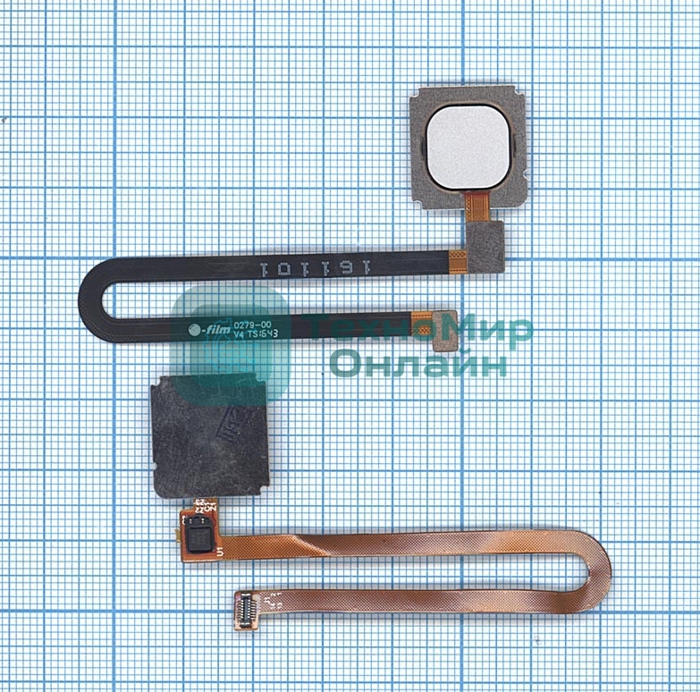 Шлейф со сканером отпечатка пальца для Xiaomi Mi 5S Plus белый