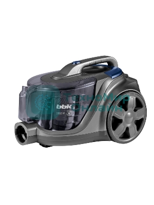 Пылесос BBK BV1900 серый/синий, 400/2200 Вт, уборка сухая, пылесборник контейнер 3 л