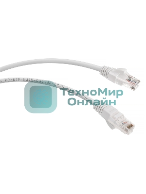 Шнур коммутационный Cabeus, Cat.5e, неэкр., U/UTP, RJ45/RJ45, LSZH, AWG24, 1м, белый