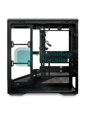 Компьютерный корпус без блока питания HSPD F711-TGbK, Panoramic Full Tower, Black, TG, 0.7 SPCC, no fans ATX, mATX, mITX 190/420/280мм 2x2.5