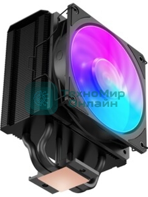 Кулер для процессора Cooler Master Hyper 212 ARGB черный, 120 мм, алюминий/медь, 1800 об/мин, 27 дБ, 4 pin, 150 Вт, 157 мм